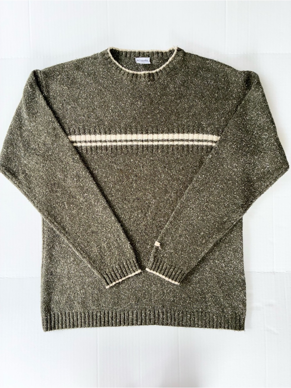 Columbia Men’s Long Sleeve Green Wool Like Sweater Size Large